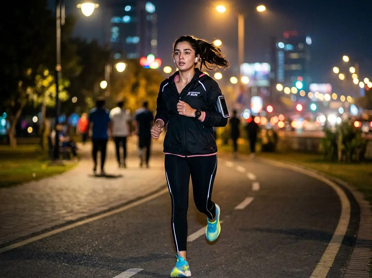 model jogging at night 202605101759